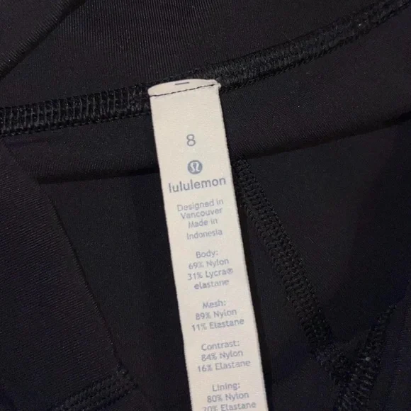 Lululemon Athletica Black Leggings with Mesh Detail - Picture 5 of 5